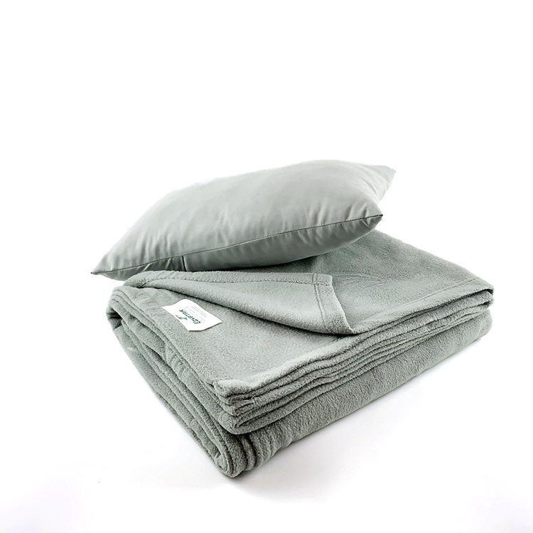 Custom Anti-pilling Airplane Pillow Set with Blanket Airline Travel Blanket 