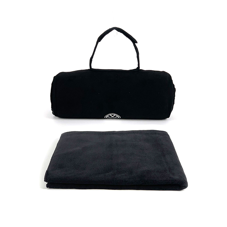 100% Polyester Polar Fleece Airline Outdoor Travel Throw Portable Blanket With Bag