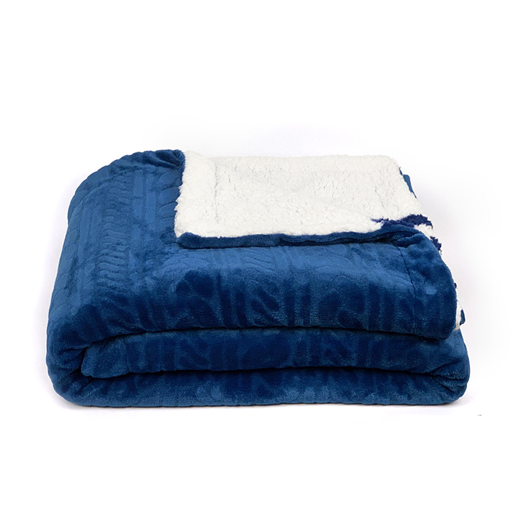 Soft Warm Double Layer Jacquard Flannel Fleece Throw Fluffy Thick Winter Sherpa Blanket