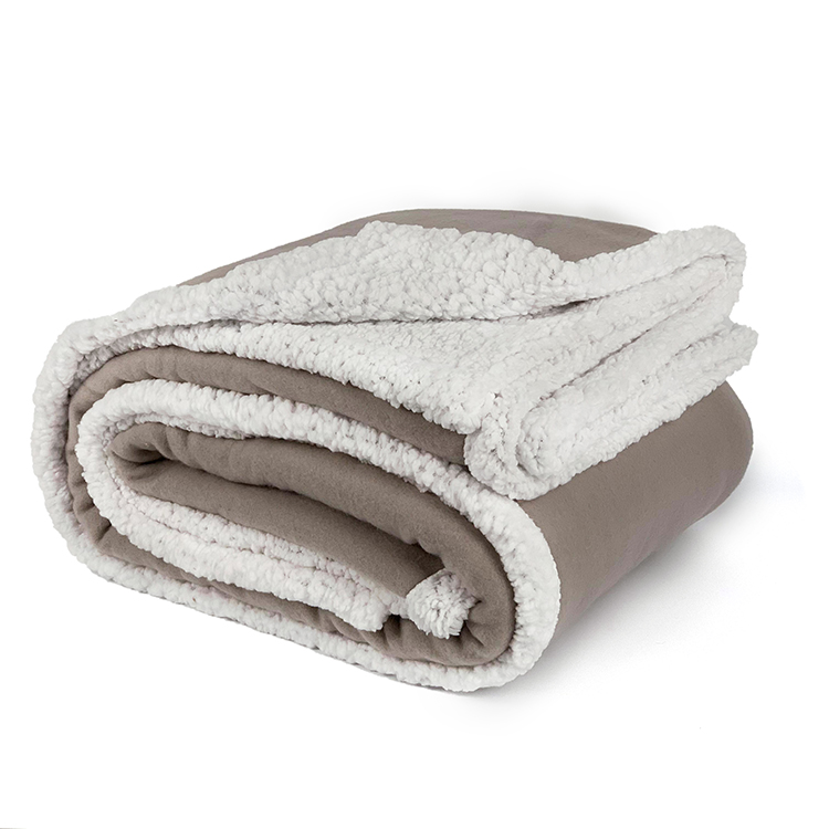 Sherpa Blanket Free Sample Double Layer Throw Terry Sherpa Polyester Blankets 