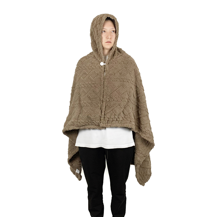 Multifunctional Cape Shawl Throw Blanket Plush Flannel Hoodie Blanket 