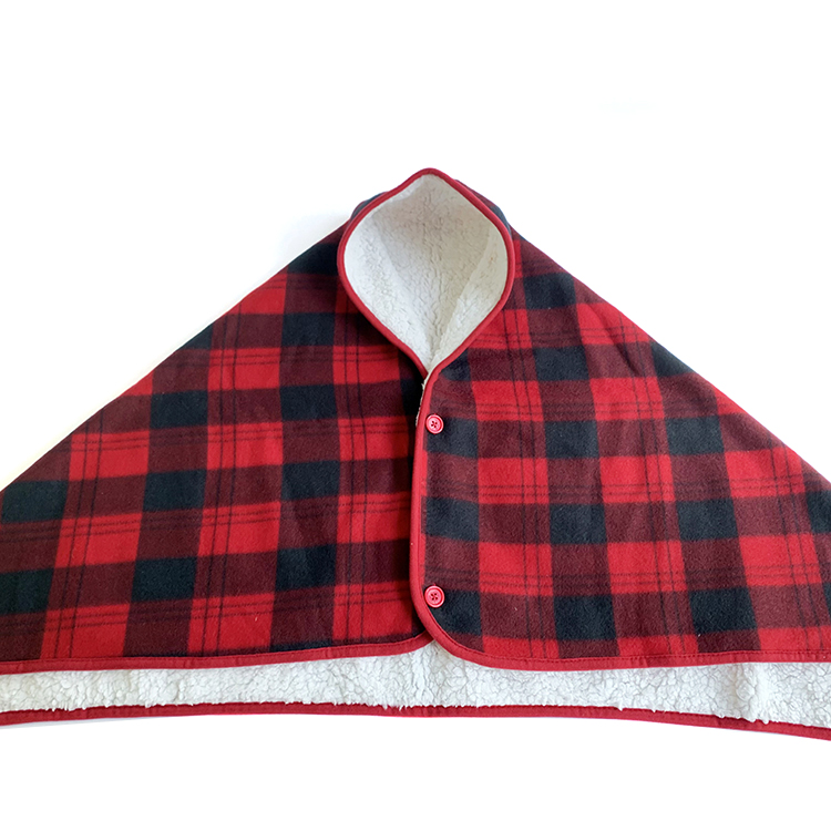 Autumn Winter Office Chequer Nap Cape Blanket Scarf Shawl