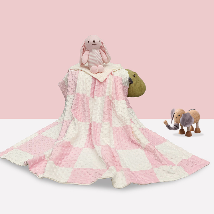  Printing Soft Minky Dot Sublimation Pointelle Baby Wrap Blanket