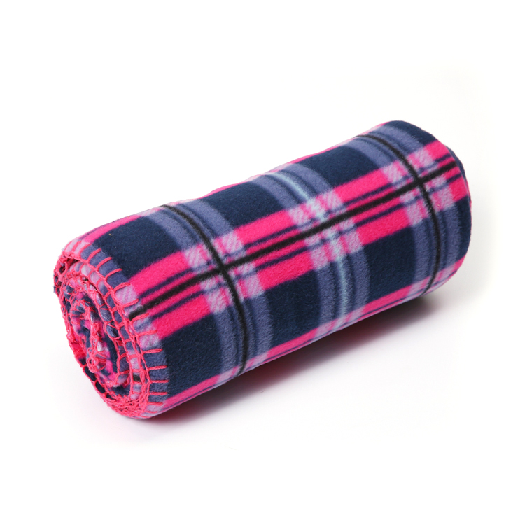 China OEM 100% Polyester King Size Plaid Polar Fleece Blanket