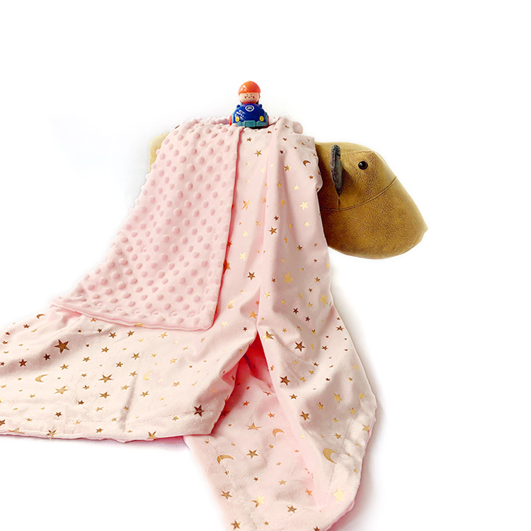 Micro Fleece Baby Blanket with Dotted Backing Printed Animal Throw Blanket