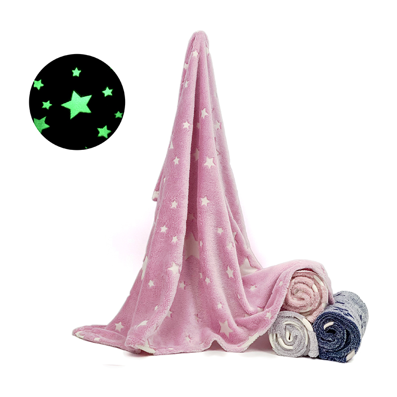 BSCI Glow in the Dark Throw Blanket for Kids Plush Soft Kids Blanket of Glowing 