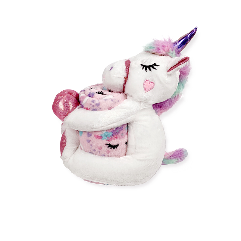 Plush Toy Bed Soft Stretch Unicorn Baby Pillow And Sofa Blanket